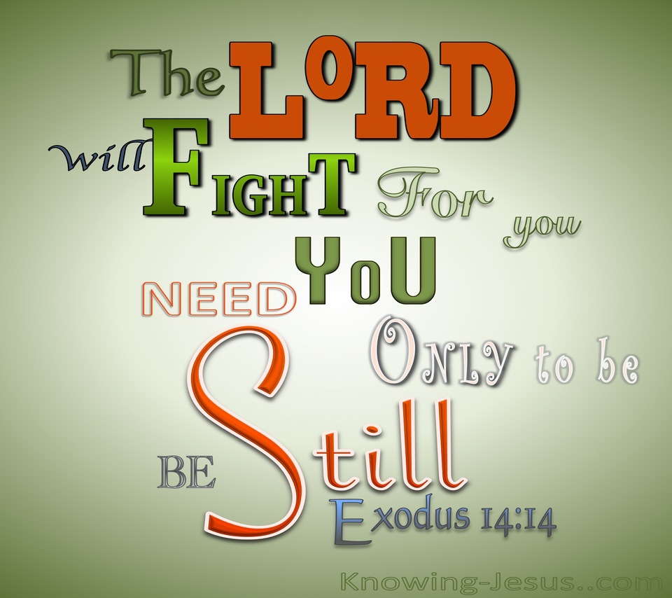 Exodus 14:14 The Lord Will Fight For You (green)